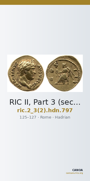 RIC II, Part 3 (second edition) Hadrian 797 — CANOA