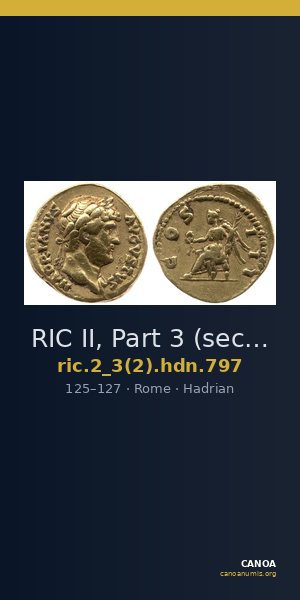 RIC II, Part 3 (second edition) Hadrian 797 — CANOA