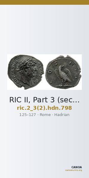 RIC II, Part 3 (second edition) Hadrian 798 — CANOA