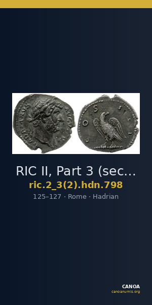 RIC II, Part 3 (second edition) Hadrian 798 — CANOA