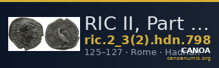 RIC II, Part 3 (second edition) Hadrian 798 — CANOA