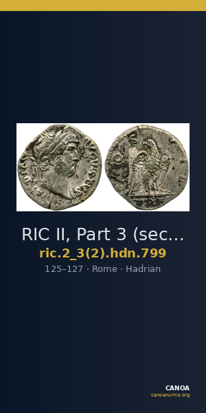 RIC II, Part 3 (second edition) Hadrian 799 — CANOA