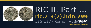 RIC II, Part 3 (second edition) Hadrian 799 — CANOA