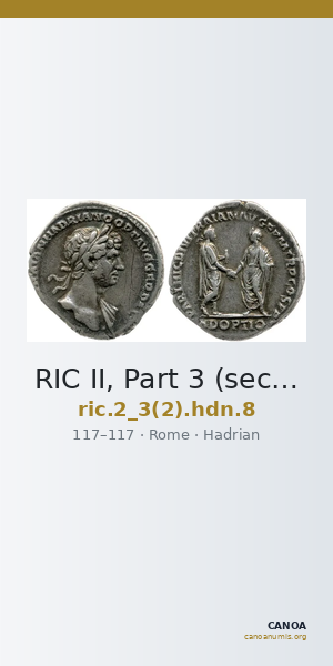 RIC II, Part 3 (second edition) Hadrian 8 — CANOA