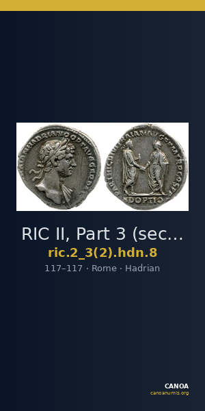RIC II, Part 3 (second edition) Hadrian 8 — CANOA
