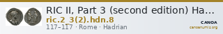 RIC II, Part 3 (second edition) Hadrian 8 — CANOA