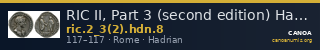 RIC II, Part 3 (second edition) Hadrian 8 — CANOA