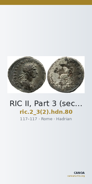 RIC II, Part 3 (second edition) Hadrian 80 — CANOA