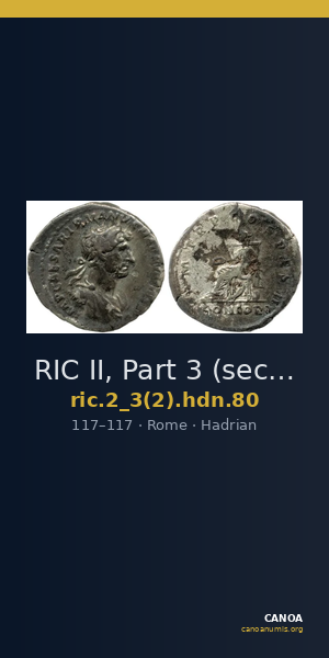 RIC II, Part 3 (second edition) Hadrian 80 — CANOA