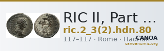 RIC II, Part 3 (second edition) Hadrian 80 — CANOA