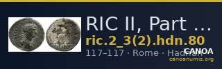 RIC II, Part 3 (second edition) Hadrian 80 — CANOA