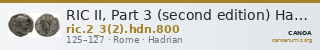 RIC II, Part 3 (second edition) Hadrian 800 — CANOA