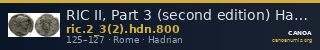 RIC II, Part 3 (second edition) Hadrian 800 — CANOA