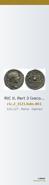 RIC II, Part 3 (second edition) Hadrian 801 — CANOA