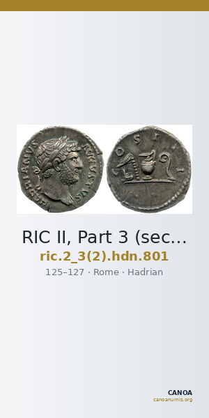 RIC II, Part 3 (second edition) Hadrian 801 — CANOA