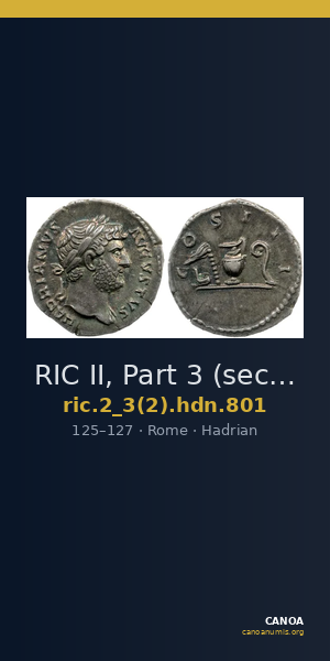 RIC II, Part 3 (second edition) Hadrian 801 — CANOA