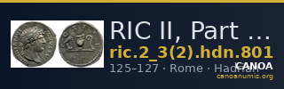 RIC II, Part 3 (second edition) Hadrian 801 — CANOA