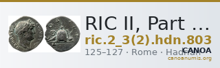 RIC II, Part 3 (second edition) Hadrian 803 — CANOA