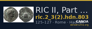 RIC II, Part 3 (second edition) Hadrian 803 — CANOA