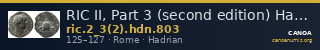 RIC II, Part 3 (second edition) Hadrian 803 — CANOA