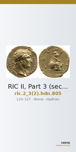 RIC II, Part 3 (second edition) Hadrian 805 — CANOA