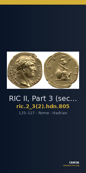 RIC II, Part 3 (second edition) Hadrian 805 — CANOA