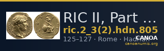 RIC II, Part 3 (second edition) Hadrian 805 — CANOA