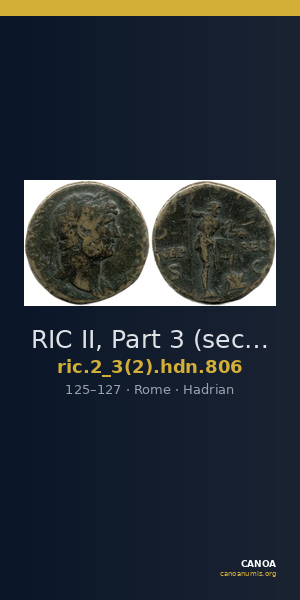 RIC II, Part 3 (second edition) Hadrian 806 — CANOA