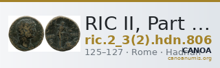 RIC II, Part 3 (second edition) Hadrian 806 — CANOA