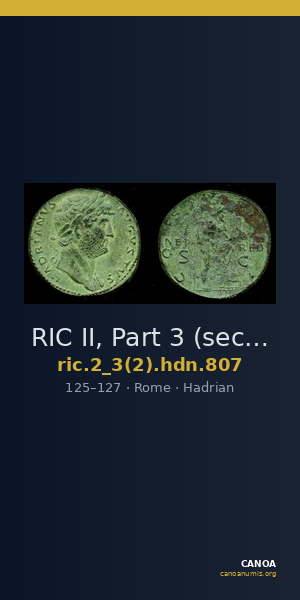 RIC II, Part 3 (second edition) Hadrian 807 — CANOA