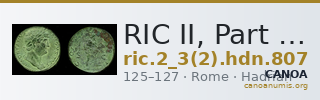 RIC II, Part 3 (second edition) Hadrian 807 — CANOA