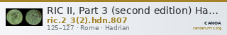 RIC II, Part 3 (second edition) Hadrian 807 — CANOA