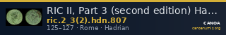 RIC II, Part 3 (second edition) Hadrian 807 — CANOA