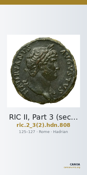 RIC II, Part 3 (second edition) Hadrian 808 — CANOA