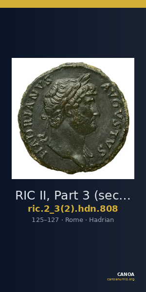 RIC II, Part 3 (second edition) Hadrian 808 — CANOA