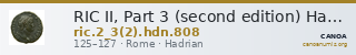 RIC II, Part 3 (second edition) Hadrian 808 — CANOA