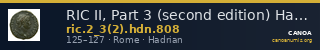 RIC II, Part 3 (second edition) Hadrian 808 — CANOA