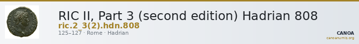RIC II, Part 3 (second edition) Hadrian 808 — CANOA