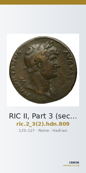 RIC II, Part 3 (second edition) Hadrian 809 — CANOA