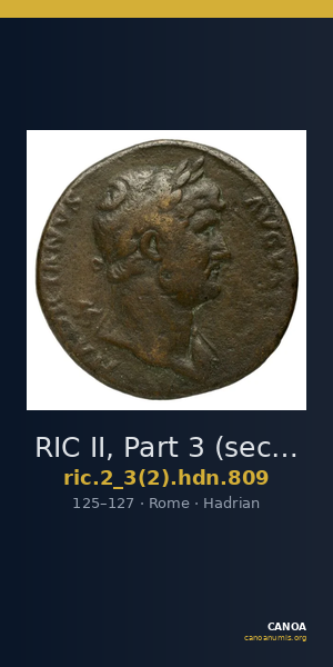 RIC II, Part 3 (second edition) Hadrian 809 — CANOA