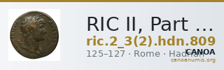 RIC II, Part 3 (second edition) Hadrian 809 — CANOA
