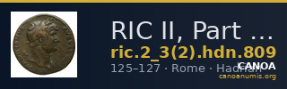 RIC II, Part 3 (second edition) Hadrian 809 — CANOA