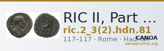 RIC II, Part 3 (second edition) Hadrian 81 — CANOA