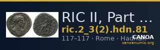 RIC II, Part 3 (second edition) Hadrian 81 — CANOA