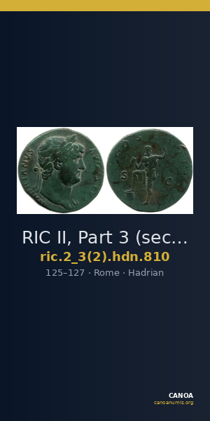 RIC II, Part 3 (second edition) Hadrian 810 — CANOA