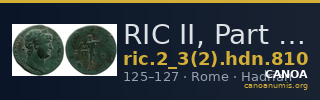 RIC II, Part 3 (second edition) Hadrian 810 — CANOA