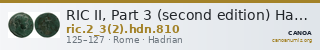 RIC II, Part 3 (second edition) Hadrian 810 — CANOA