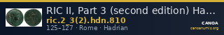 RIC II, Part 3 (second edition) Hadrian 810 — CANOA