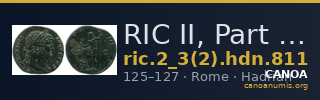 RIC II, Part 3 (second edition) Hadrian 811 — CANOA