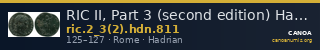 RIC II, Part 3 (second edition) Hadrian 811 — CANOA